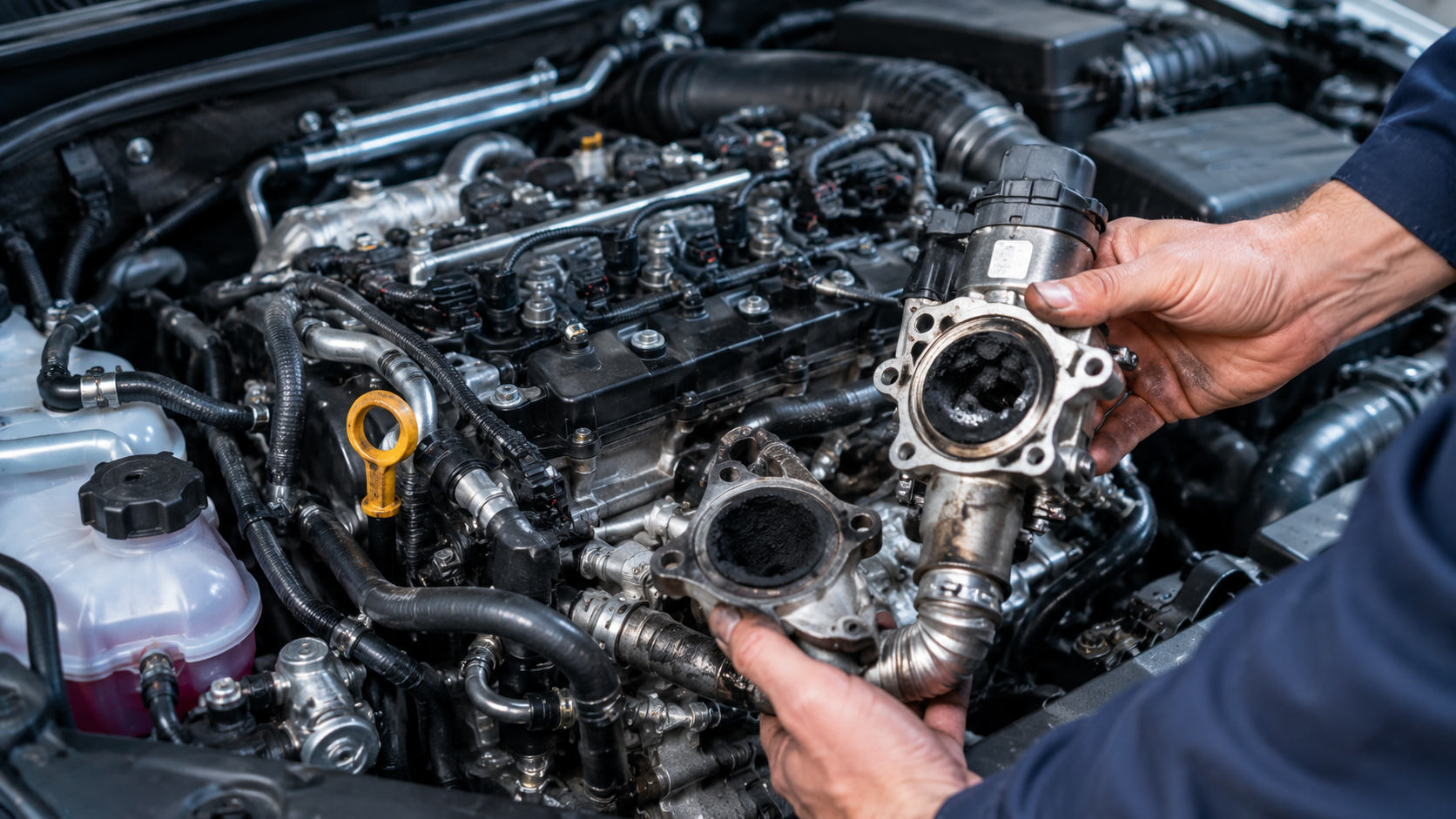 Перевірка двигуна, турбіни та системи EGR у дизельному Skoda Kodiaq.