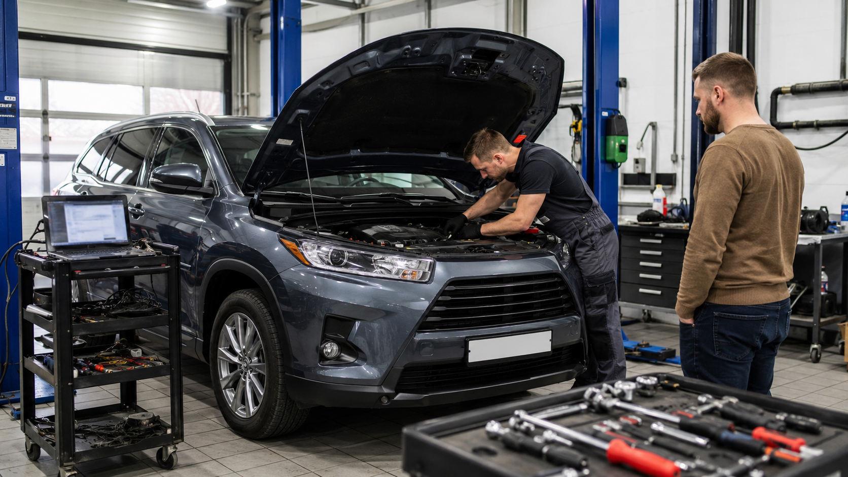 Toyota Highlander Hybrid 3.5 на діагностиці перед купівлею